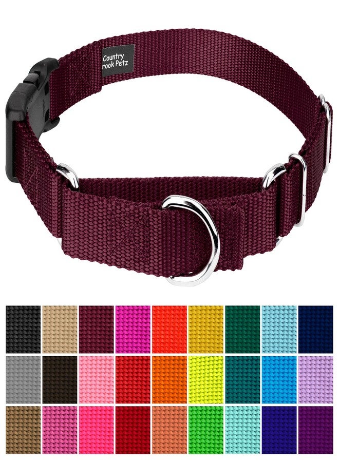 كانتري بروك ديزاين طوق مارتينجال للكلاب - طوق مارتينجال للكلاب قابل للتعديل مصنوع من النايلون المتين مع مشبك بلاستيكي مناسب للسلالات الصغيرة والمتوسطة والكبيرة - أكثر من 10 ألوان دافئة (1 بوصة، متوسط، عنابي) - Image 5